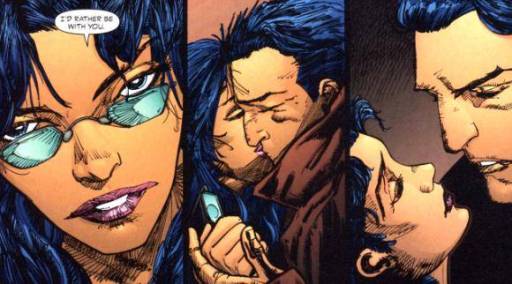 Batman and Lorna Shore in the comics.